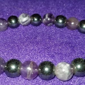 Amethyst and Hematite Bracelet